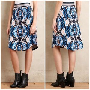 Anthropologie Moth Antica Skirt Small knit blue black